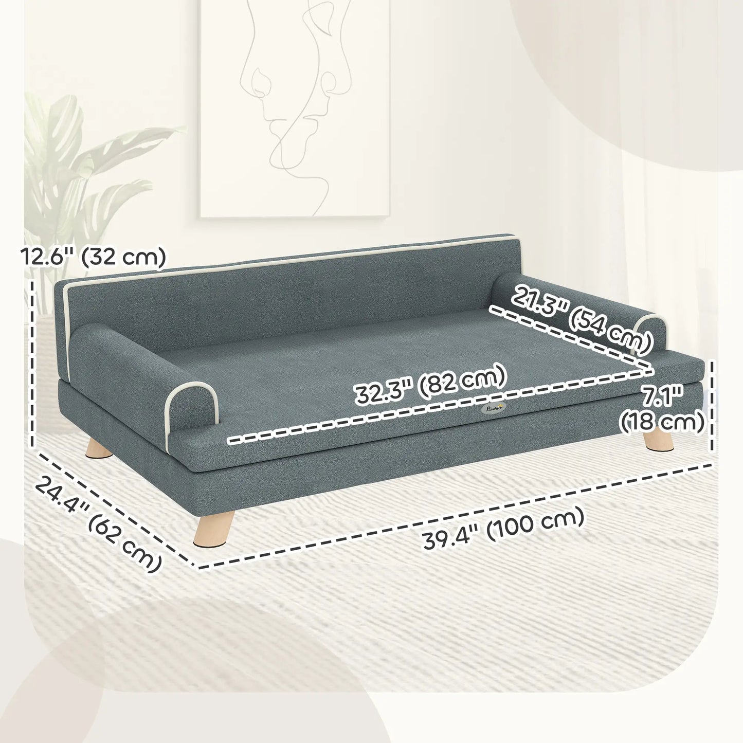 Elevated Dog Sofa Bed, Medium & Large, Dark Grey Dog Sofas at Gallery Canada