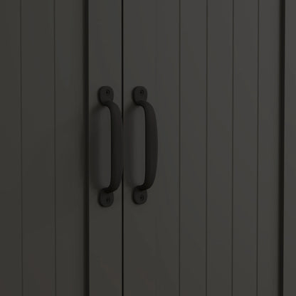 60 Inch 4-Door Storage Cabinet, Adjustable Shelves, Black Kitchen Pantry Cabinets at Gallery Canada