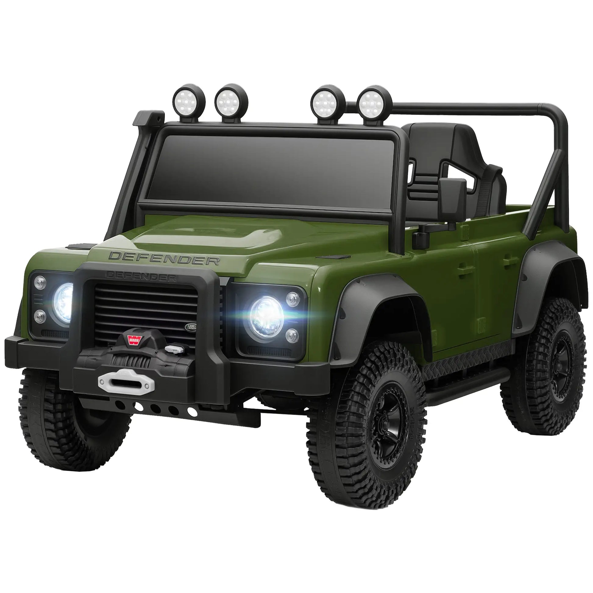 Kids Ride On Truck, Remote Control, Spring Suspension, LED Lights, 3 Speed, Dark Green Electric Toy Cars Dark Green at Gallery Canada