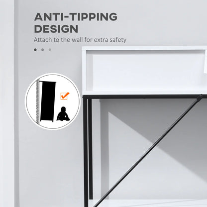 Modern Console Table with 2 Drawers, 2 Tier Entryway Table with Shelf, White Console Tables at Gallery Canada