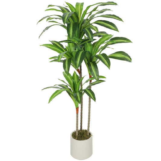 Plante Artificielle Dracaena 4FT, Troncs Flexibles, Vert