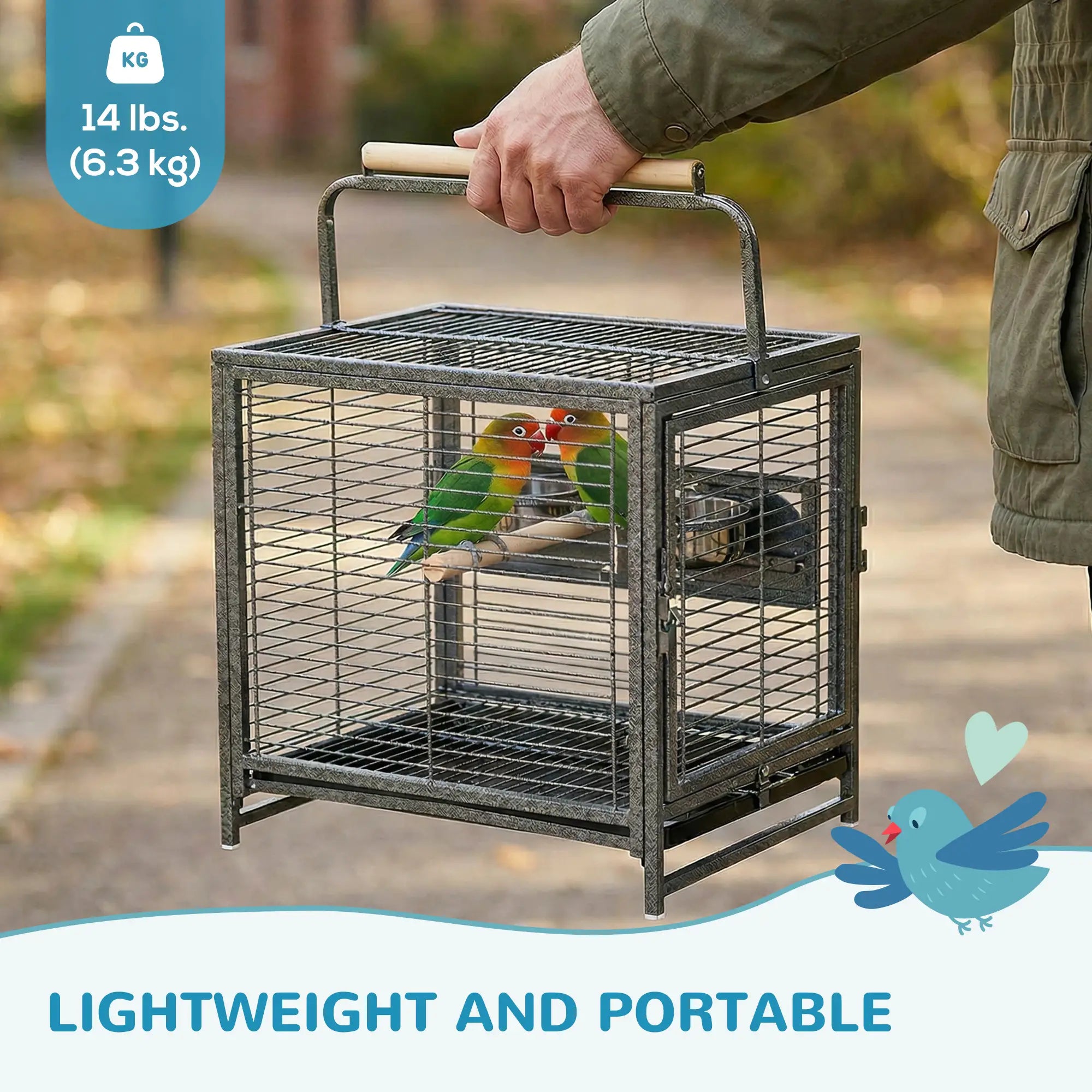 Bird Travel Cage for Parrots, Conures, African Grey, Black Bird Cages at Gallery Canada