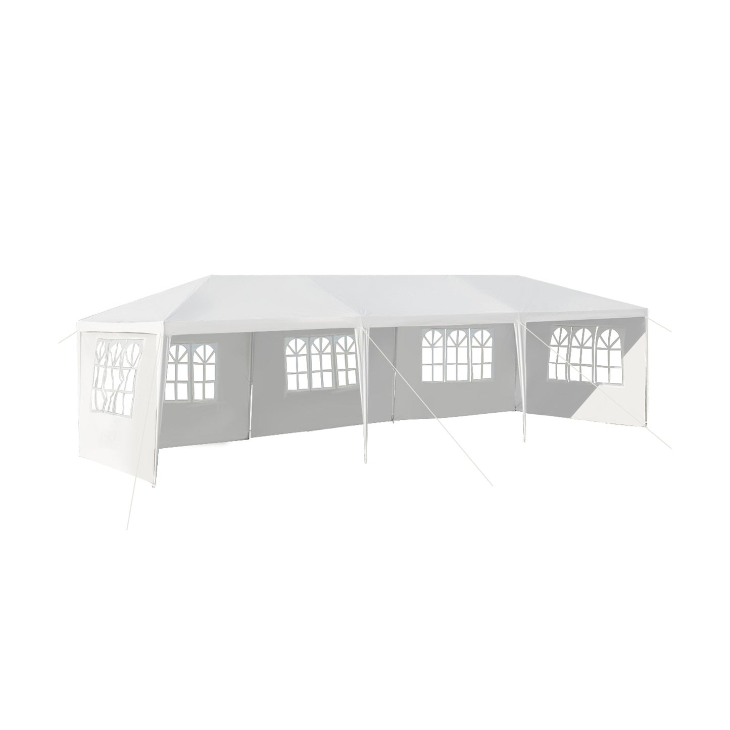 10 x 30 Feet Canopy Tent with 5 Removable Sidewalls for Party Wedding, White