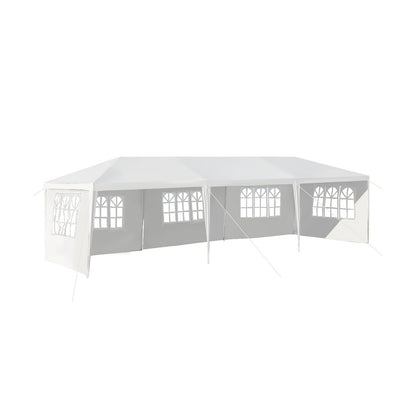 10 x 30 Feet Canopy Tent with 5 Removable Sidewalls for Party Wedding, White