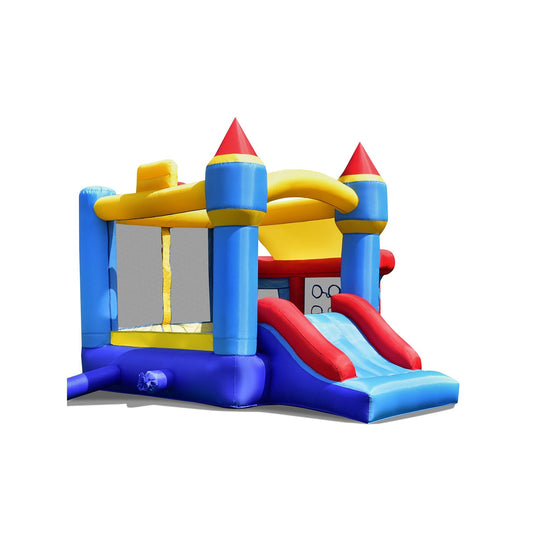 Castle Slide Inflatable Bounce House with Ball Pit and Basketball Hoop, Multicolor - Gallery Canada