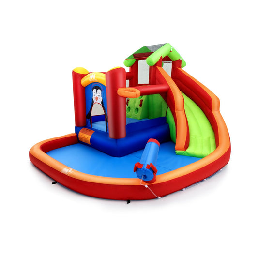 Inflatable Slide Bouncer and Water Park Bounce House Without Blower, Orange - Gallery Canada