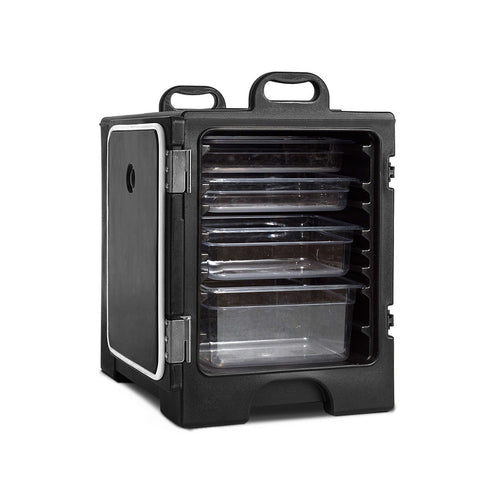 81 Quart End-Loading Insulated Food Pan Carrier, Black