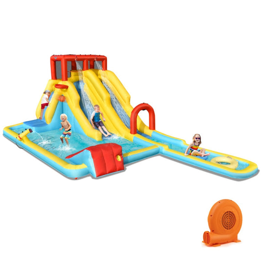 7-in-1 Inflatable Slide Water Park Bounce House with 680W Blower, Multicolor Bounce House multicolor at Gallery Canada