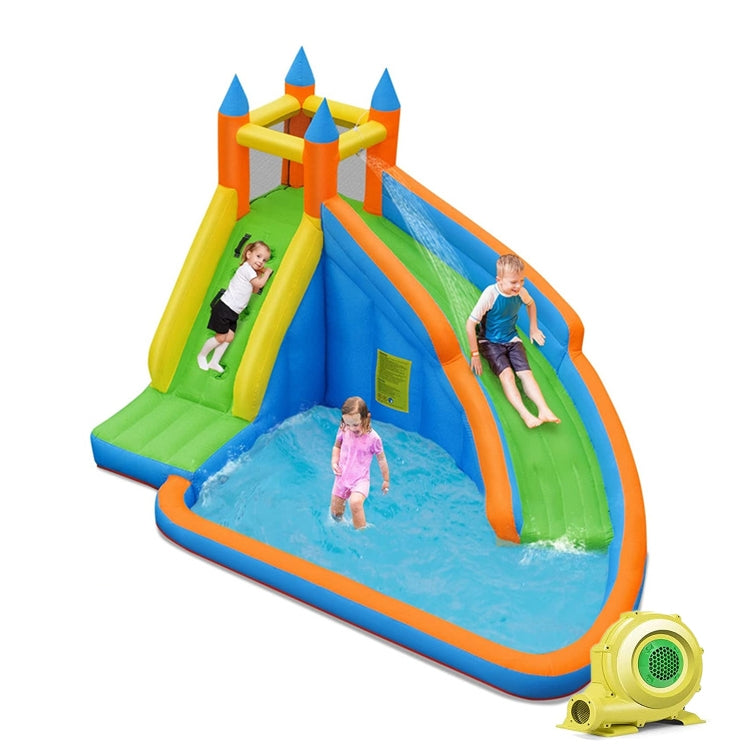 Kids Inflatable Water Slide Bouncing House with Carrying Bag and 480W Blower Bounce House Yellow, Blue, Green at Gallery Canada