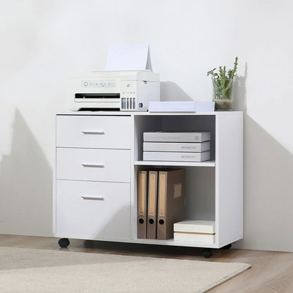 Modern 3 Drawer Lateral Filing Cabinet, Letter A4 Size, White Office Cabinets & Cupboards at Gallery Canada