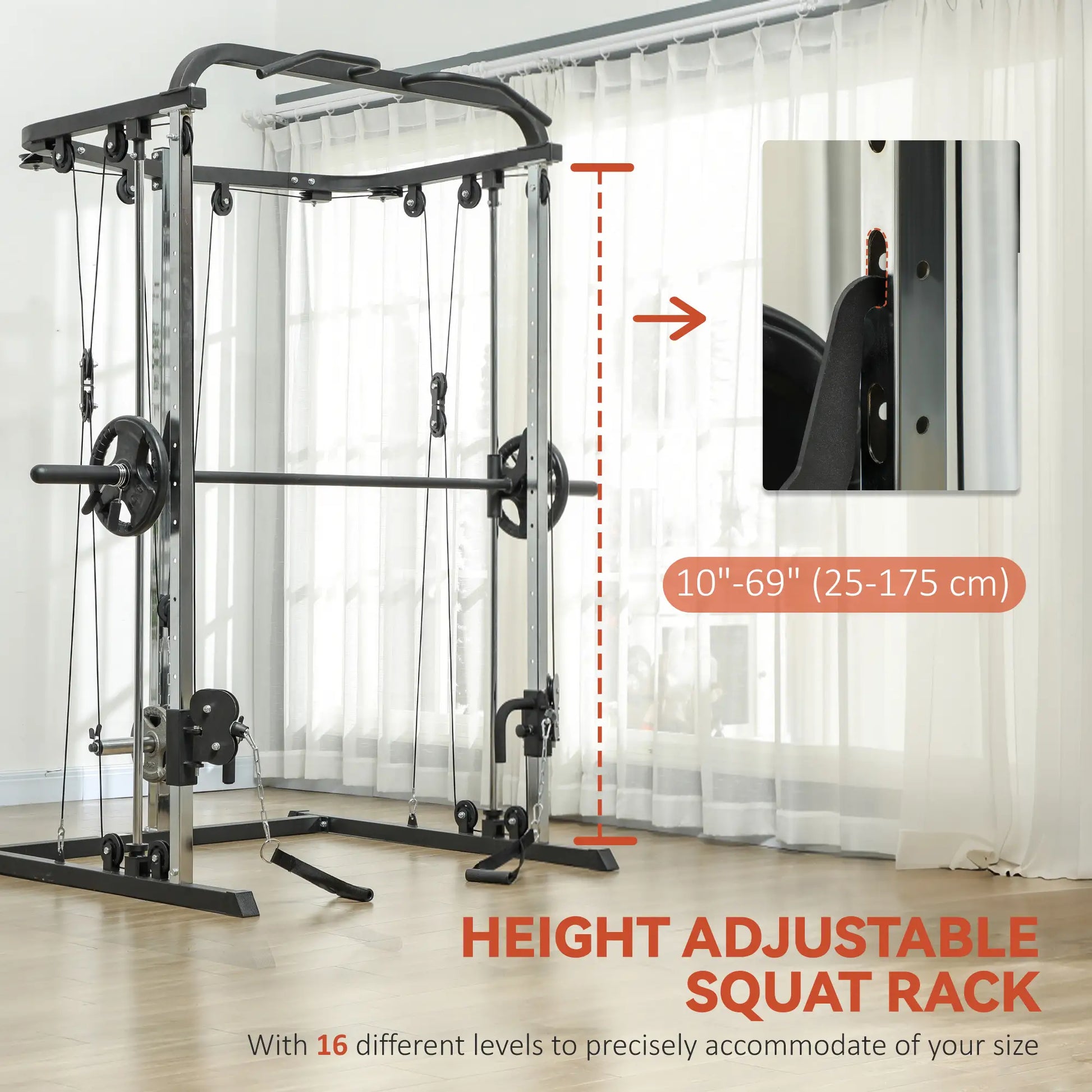 3 In 1 Smith Machine Power Rack, Cable Crossover, Pull Up Station, Squat Rack Power Towers at Gallery Canada