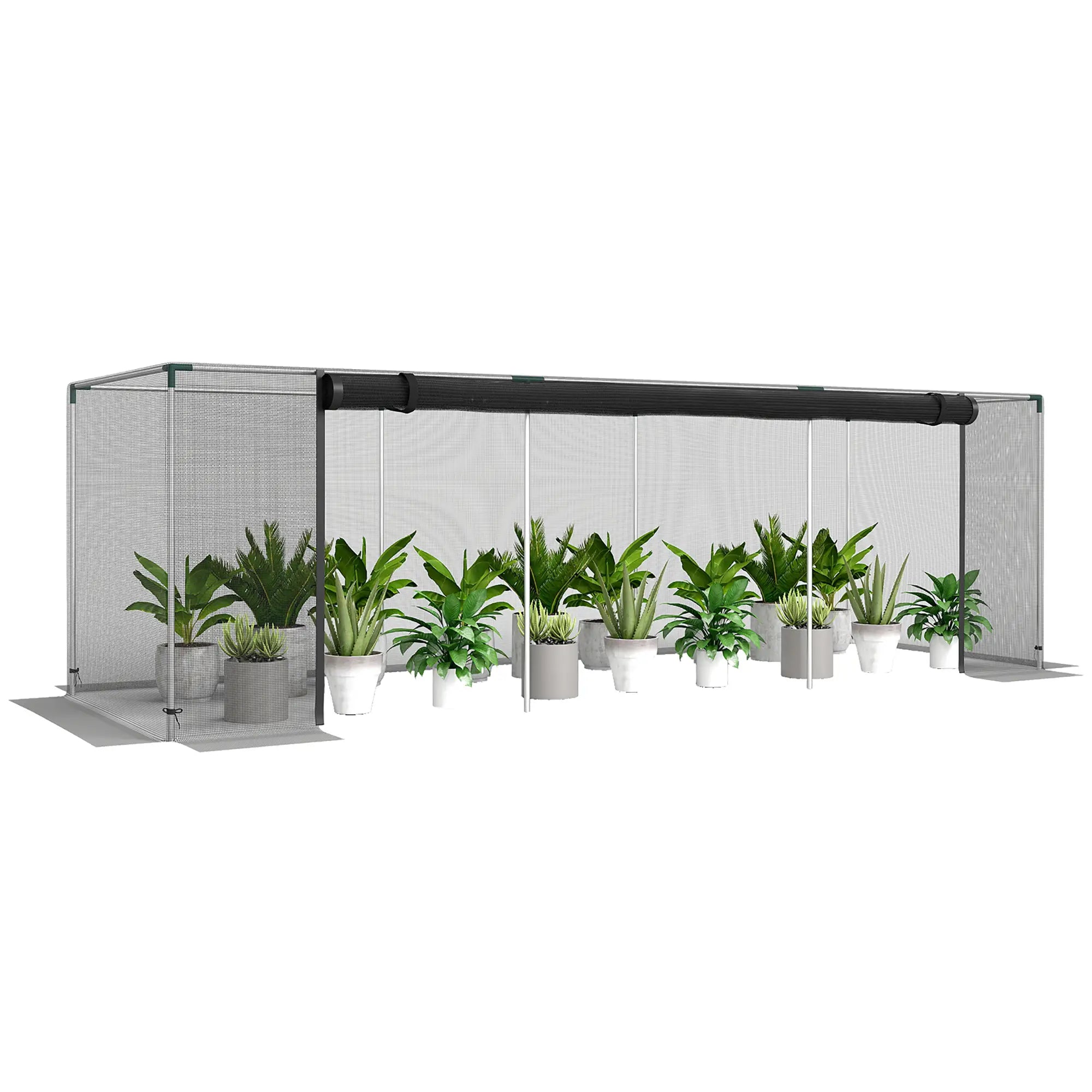 Galvanized Steel Crop Cage, Plant Protection Tent, 12' x 4', Black Crop Cage at Gallery Canada
