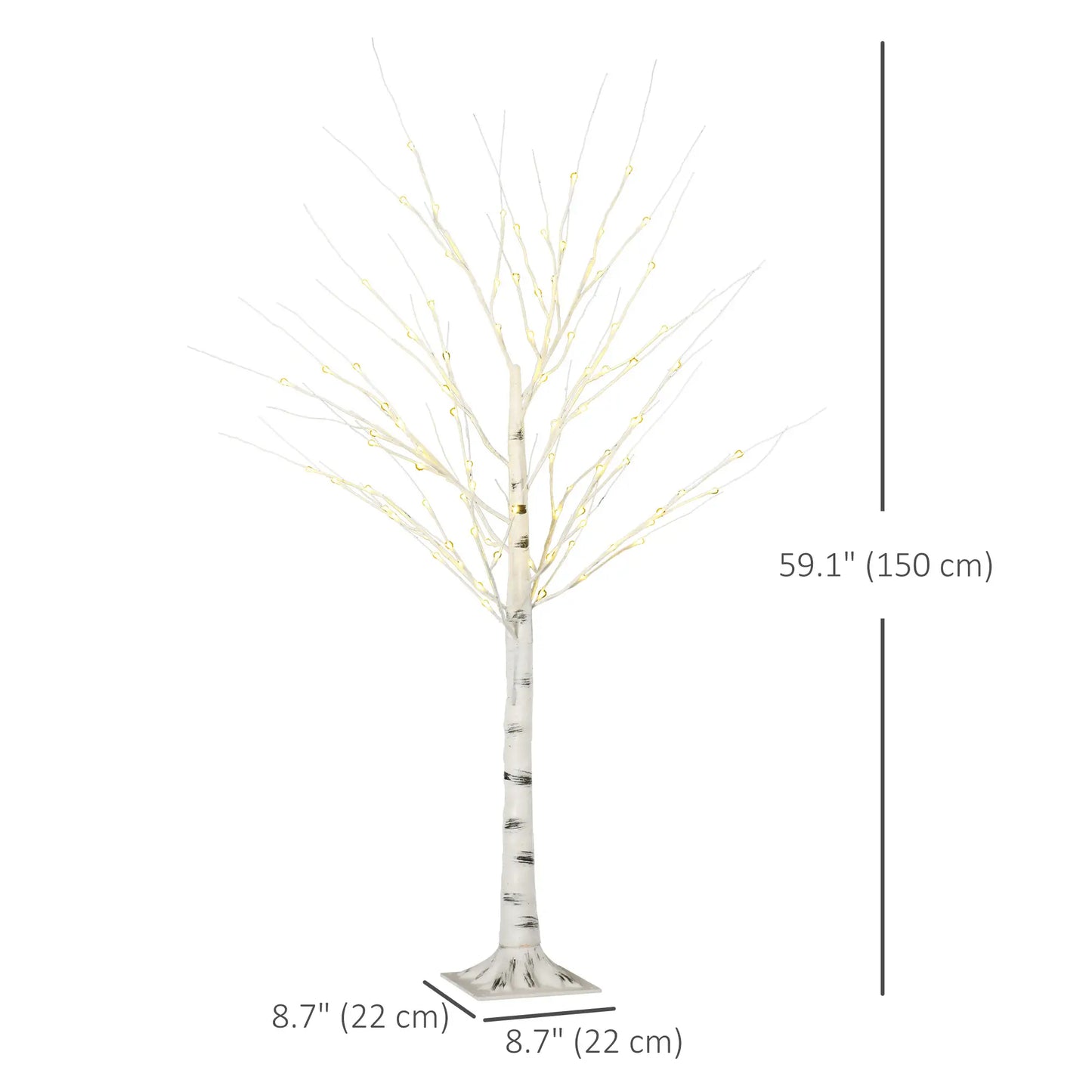 5 Ft Pre-Lit LED Artificial Birch Tree, Indoor Outdoor Use Artificial Tree at Gallery Canada