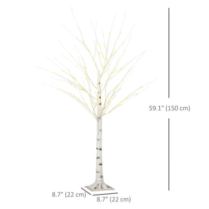 5 Ft Pre-Lit LED Artificial Birch Tree, Indoor Outdoor Use Artificial Tree at Gallery Canada