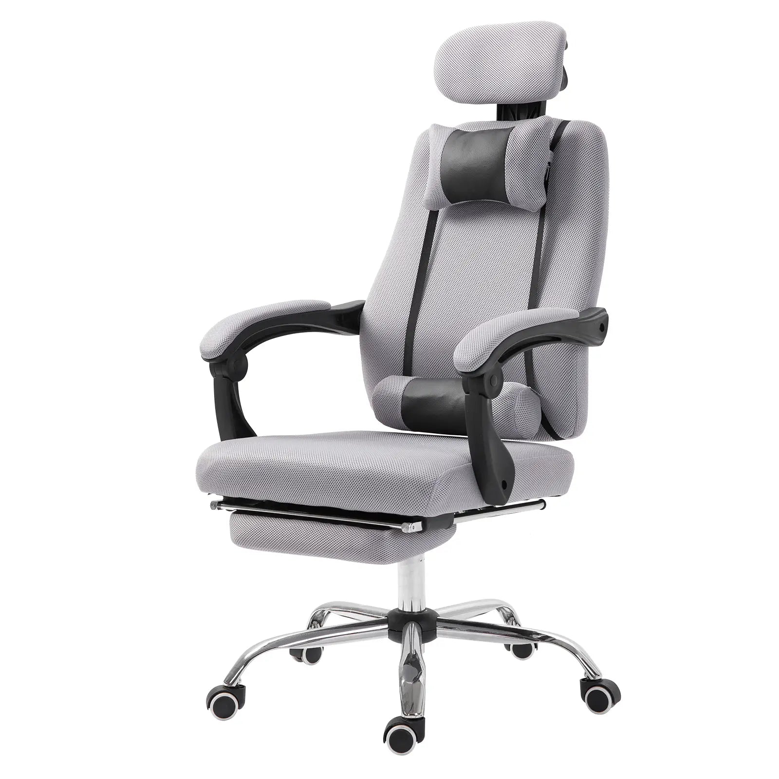 Ergonomic High Back Office Chair, Footrest, Lumbar Support, Grey Executive & Manager Chairs at Gallery Canada