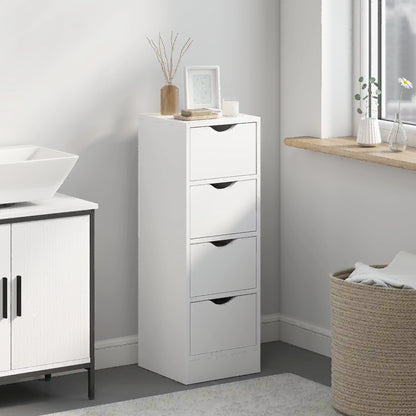 4-Drawer Bathroom Cabinet, Freestanding Narrow Storage, White Bathroom Cabinets at Gallery Canada