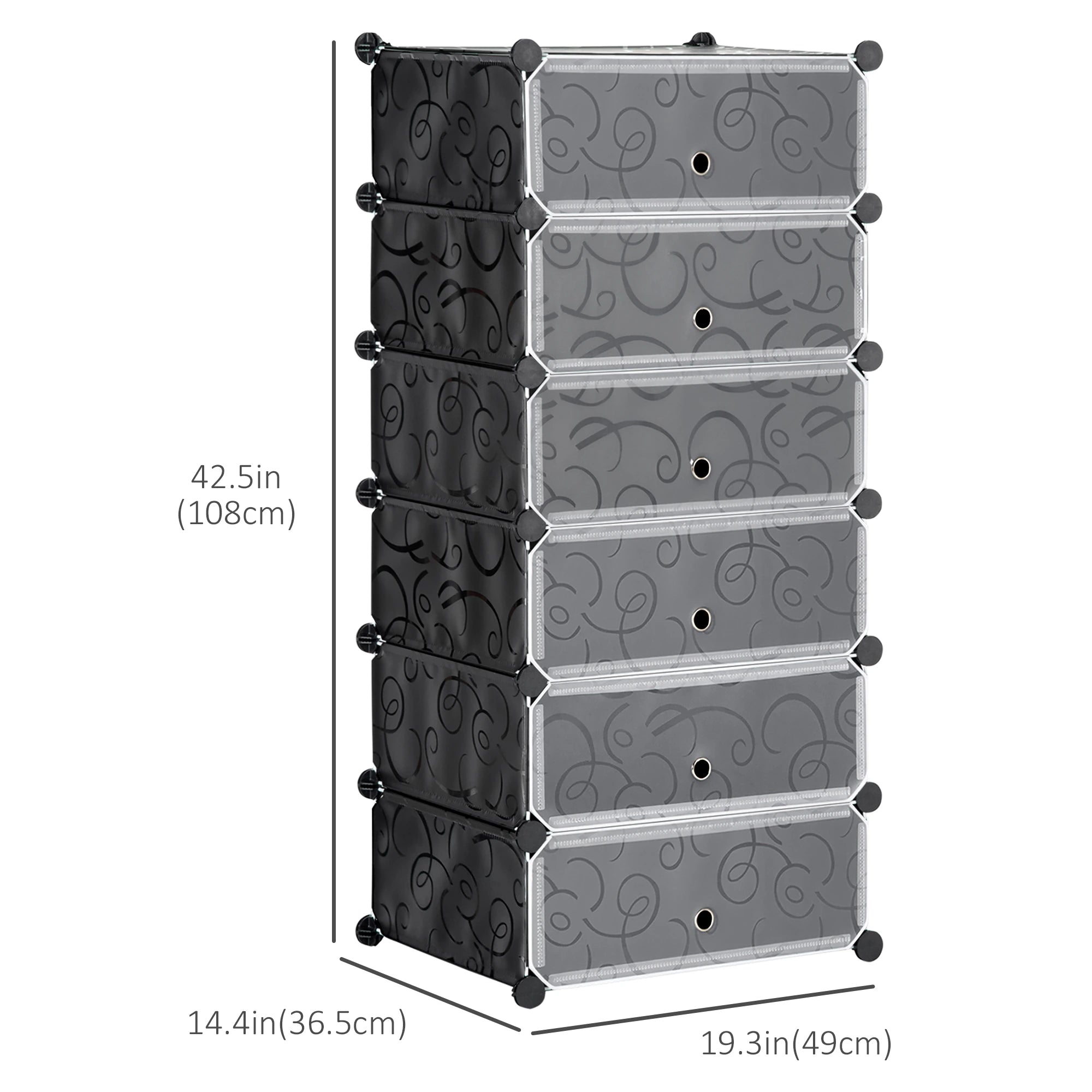 6-Tier Shoe Rack, 6 Cube Storage Organizer, Black Storage Cabinets at Gallery Canada