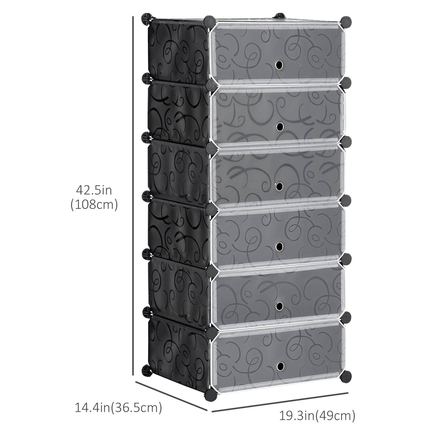 6-Tier Shoe Rack, 6 Cube Storage Organizer, Black Storage Cabinets at Gallery Canada