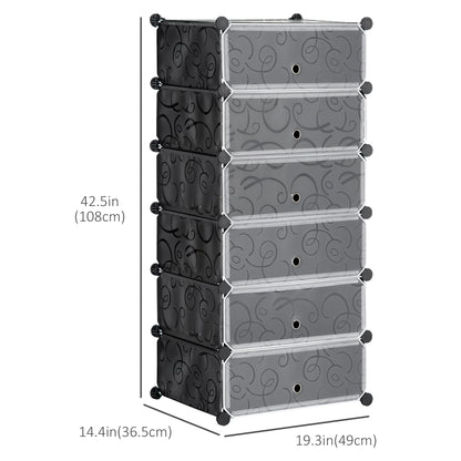 6-Tier Shoe Rack, 6 Cube Storage Organizer, Black Storage Cabinets at Gallery Canada