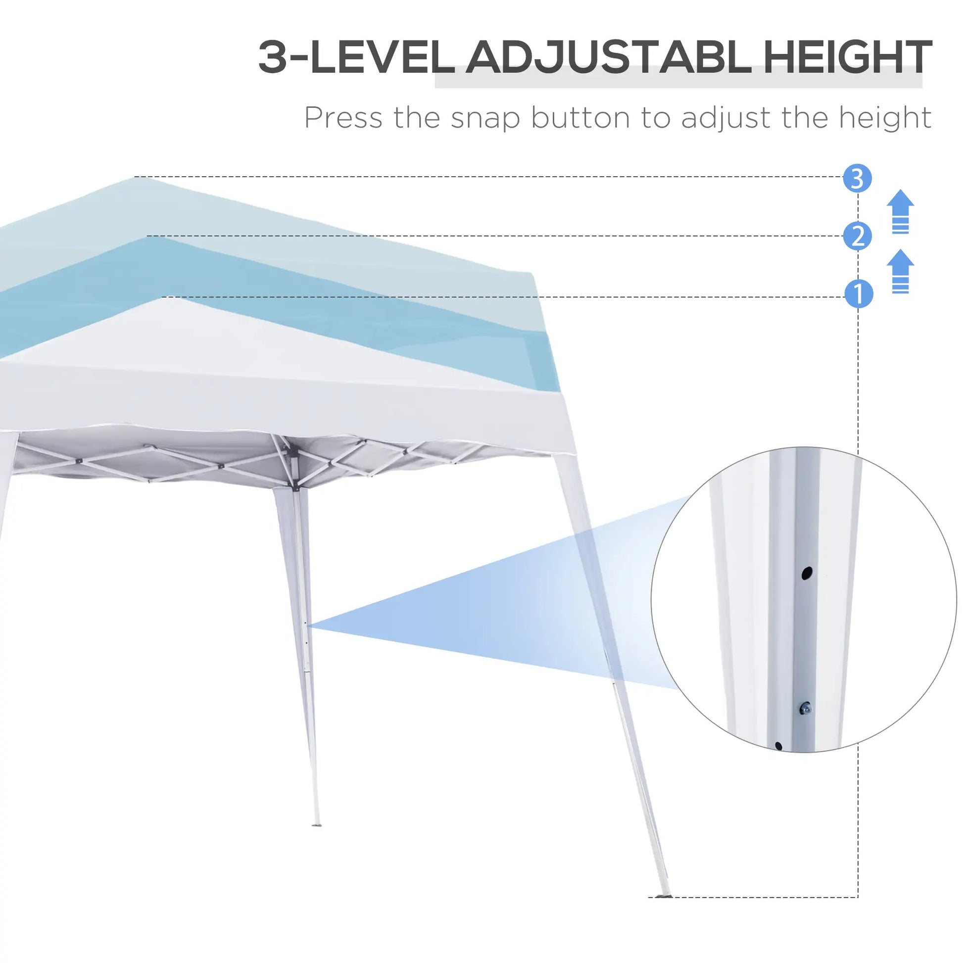 8' x 8' Pop Up Canopy, Outdoor Foldable Tent, Portable with Bag, White Pop Up Canopies at Gallery Canada
