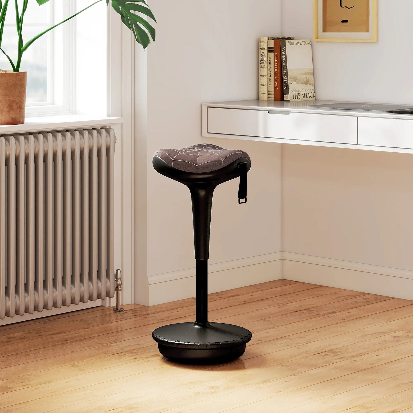 Backless Wobble Stool, Adjustable Standing Desk Chair, Brown Office Chairs at Gallery Canada