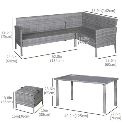 5-Piece Wicker Patio Set, Table, Ottomans, Bright Blue, Blue Patio Furniture Sets at Gallery Canada