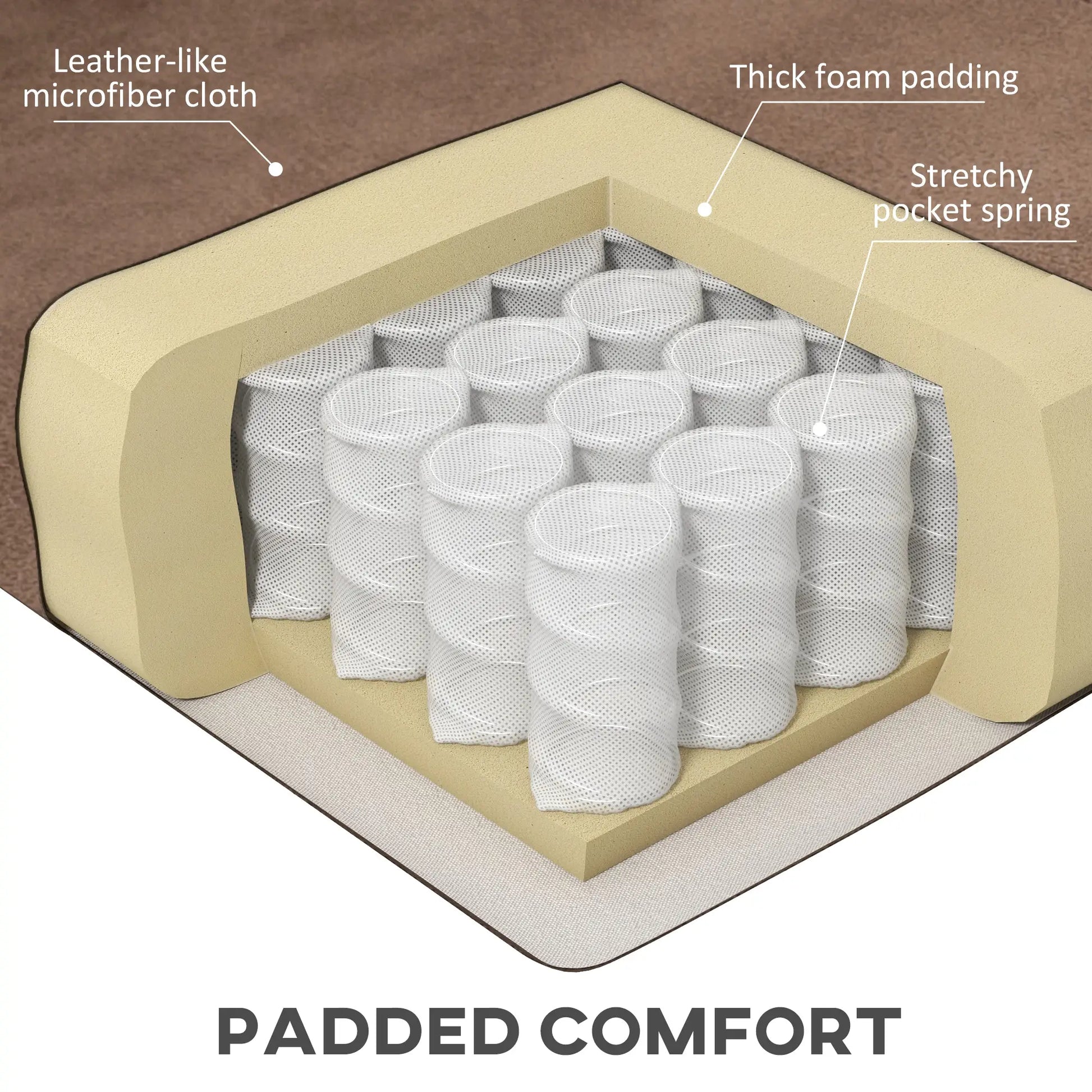 Manual Recliner Chair, Vibration Massage, Side Pockets, Microfibre, Brown Single Sofas at Gallery Canada