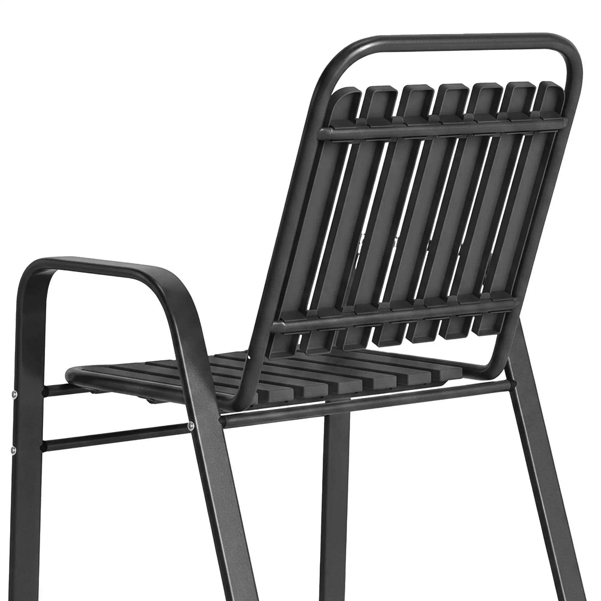 Stackable Outdoor Dining Chairs Set Of 2, Black Patio Chairs at Gallery Canada