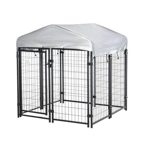 Outdoor Dog Kennel, Waterproof UV-Resistant Cover, 4 x 4 x 4.5 ft