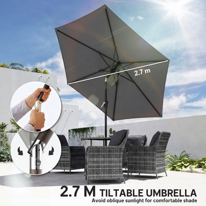 9FT Patio Umbrella, Outdoor Tilt Crank UV Protection Sun Umbrellas at Gallery Canada