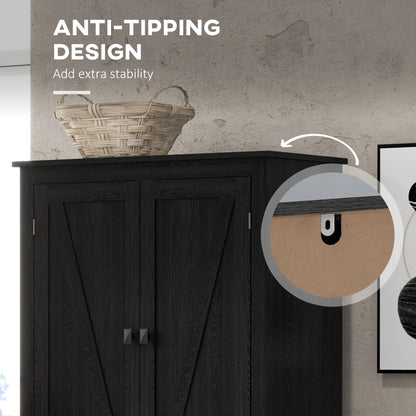 72" Freestanding Storage Cabinet, Kitchen Pantry with Doors, Shelves, Black Kitchen Pantry Cabinets at Gallery Canada