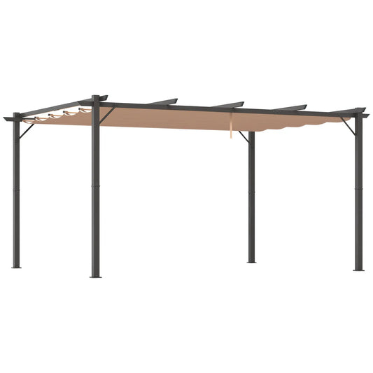 10' x 13' Aluminum Pergola, Outdoor Gazebo, Garden Canopy, Black Pergolas Dark Grey, Coffee at Gallery Canada