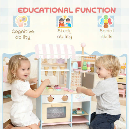 Wooden Ice Cream Toy Shop, Pretend Play Food Store with Oven, Ages 3+ Toy Playsets at Gallery Canada