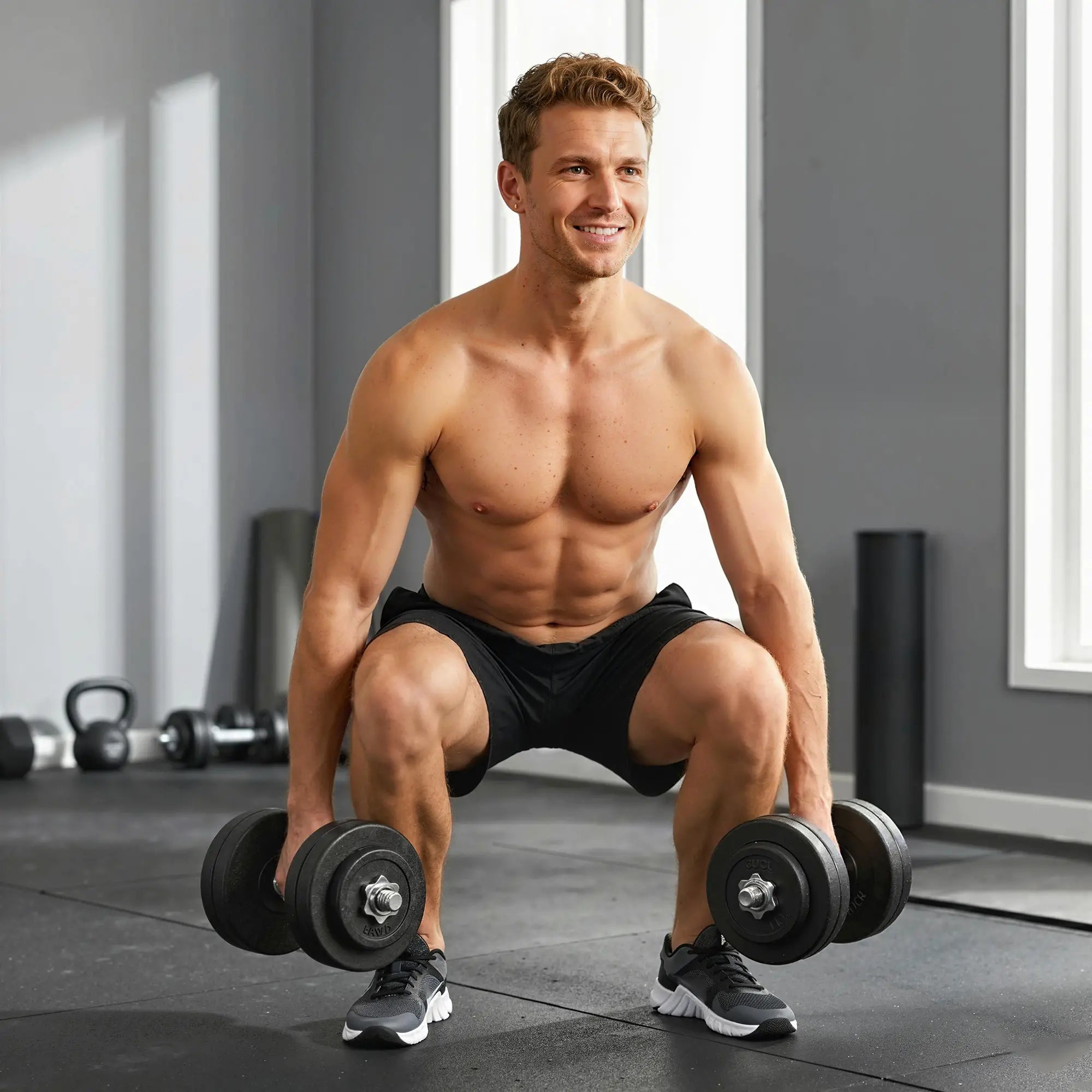 Adjustable 2 x 55lbs Dumbbell Set, Weight Training, Home Gym, Black Dumbbells & Barbells at Gallery Canada