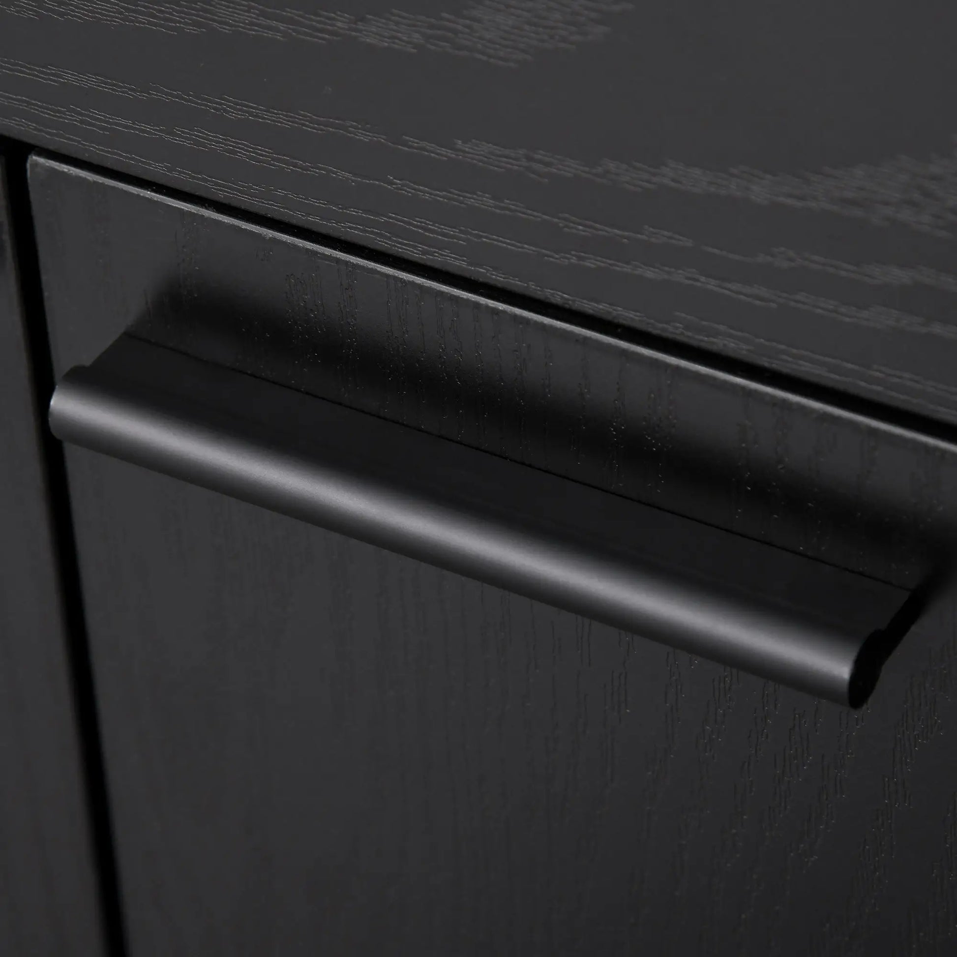 Modern Kitchen Buffet with Hutch, Wooden Storage Cupboard, Black Kitchen Pantry Cabinets at Gallery Canada