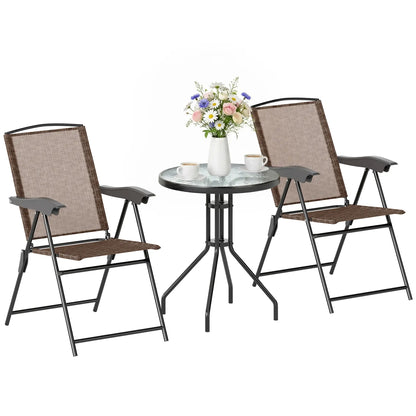 Folding Outdoor Bistro Set, Patio Table and Chairs, Brown Bistro Sets at Gallery Canada