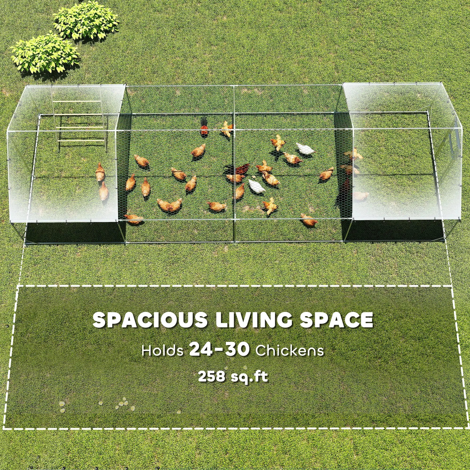 Large Metal Chicken Run With Waterproof Cover, Feeding Door, Perch Chicken Coops at Gallery Canada