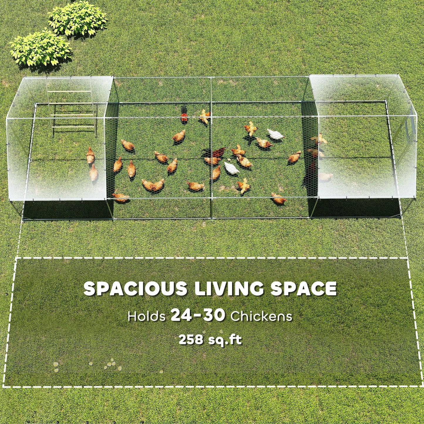 Large Metal Chicken Run With Waterproof Cover, Feeding Door, Perch Chicken Coops at Gallery Canada