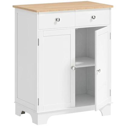 Sideboard Buffet Cabinet, 27" Kitchen Storage, Adjustable Shelf, White Storage Cabinets at Gallery Canada