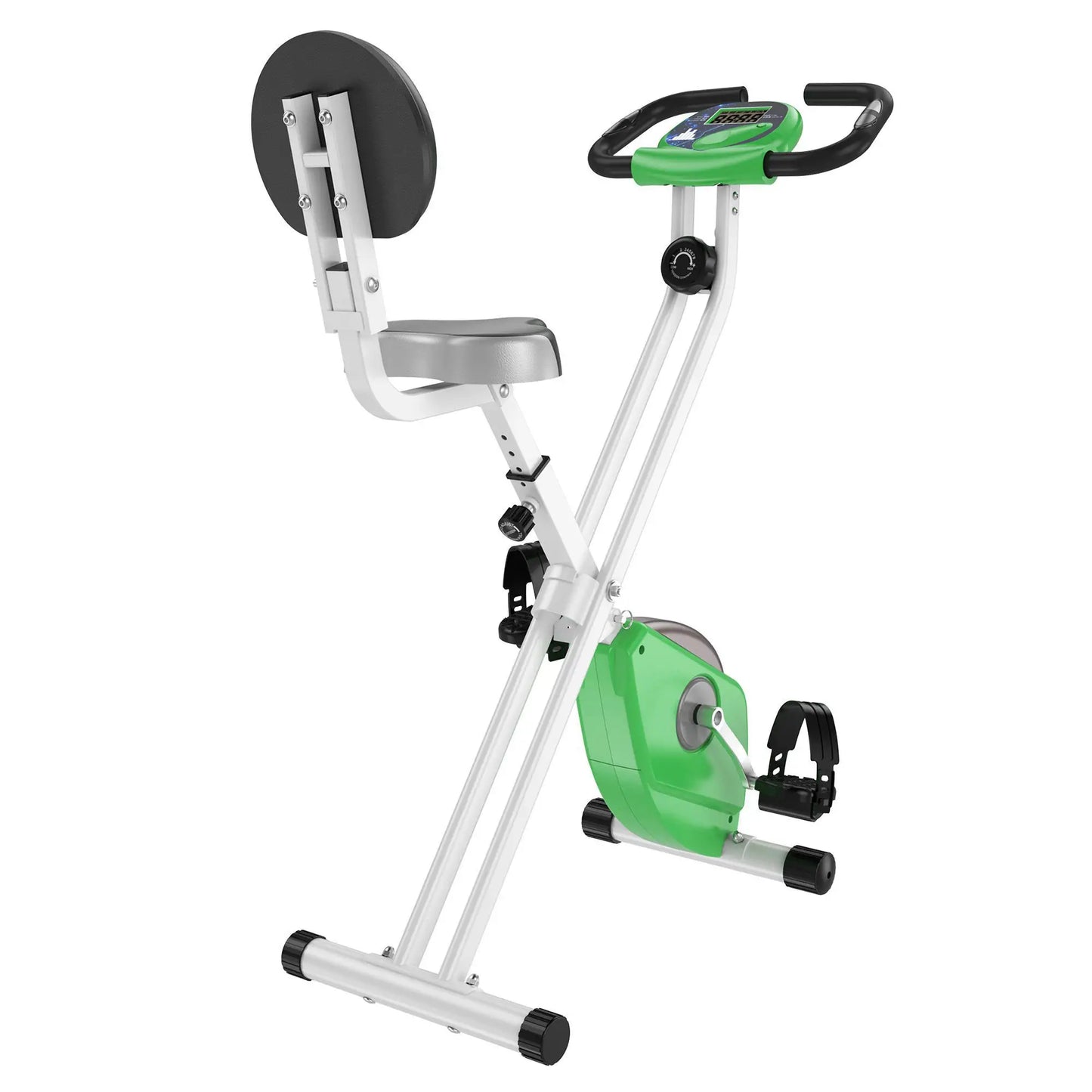 Foldable Indoor Stationary Bike, 8-Level Magnetic Resistance, Green Exercise & Stationary Bikes Green White at Gallery Canada