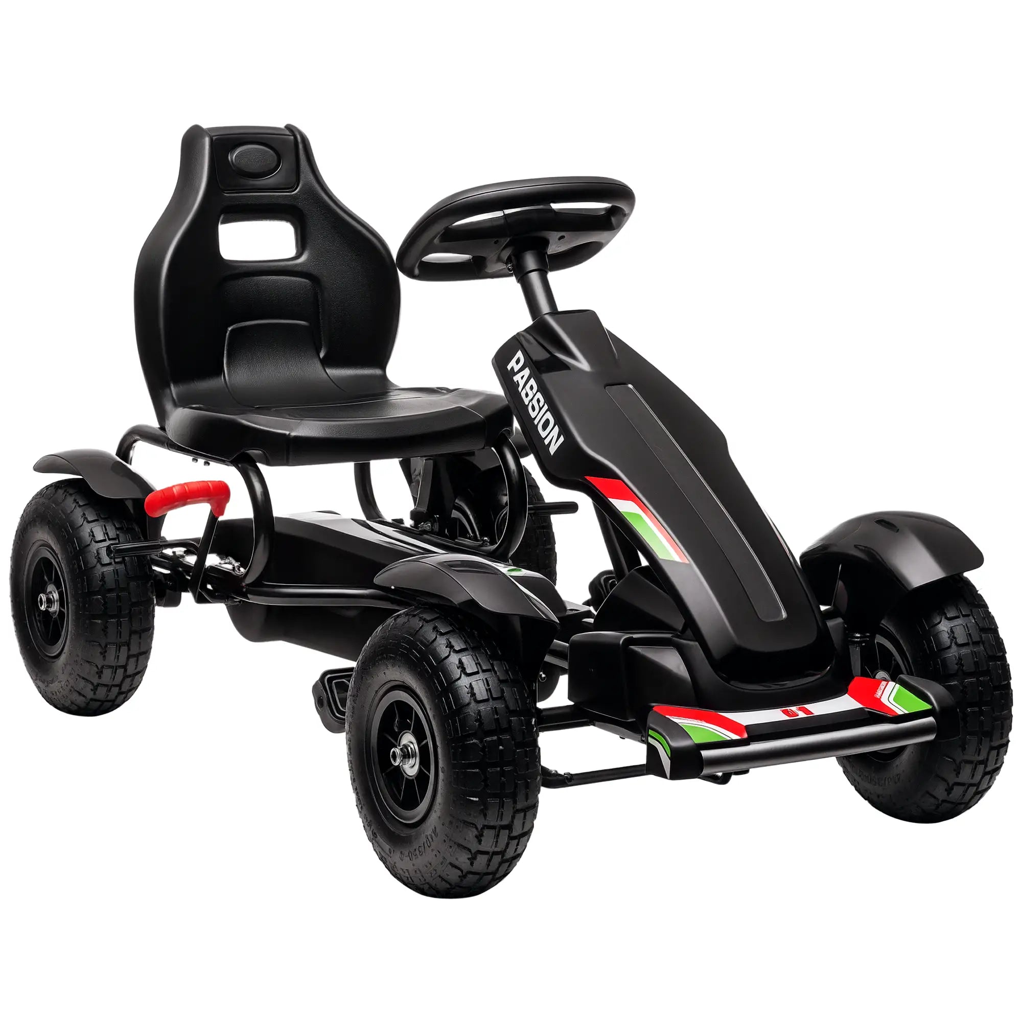 Kids Pedal Go Kart, Adjustable Bucket, Handbrake, 4 Rubber Wheels, Black Pedal Go Karts for Kids at Gallery Canada