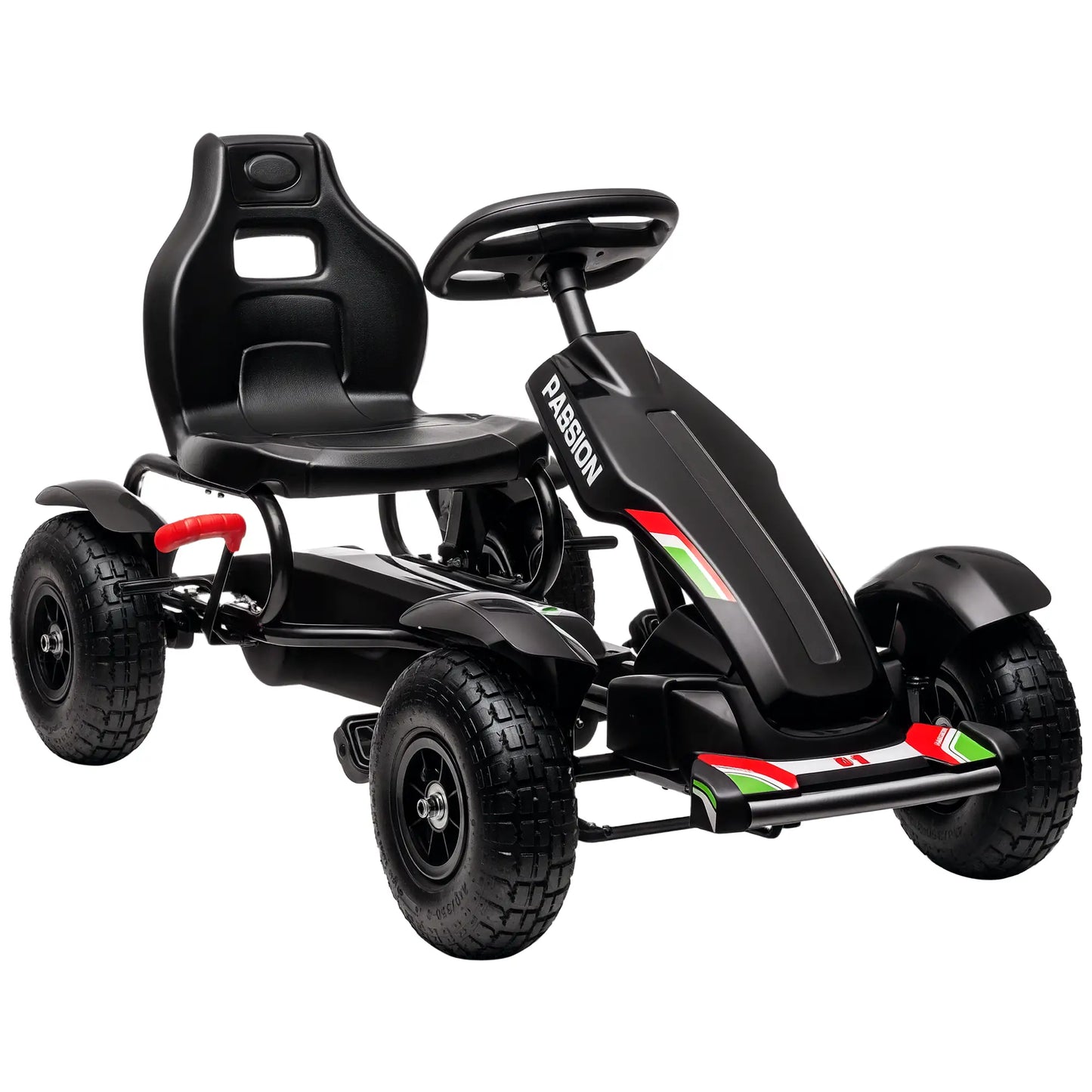 Kids Pedal Go Kart, Adjustable Bucket, Handbrake, 4 Rubber Wheels, Black Pedal Go Karts for Kids at Gallery Canada