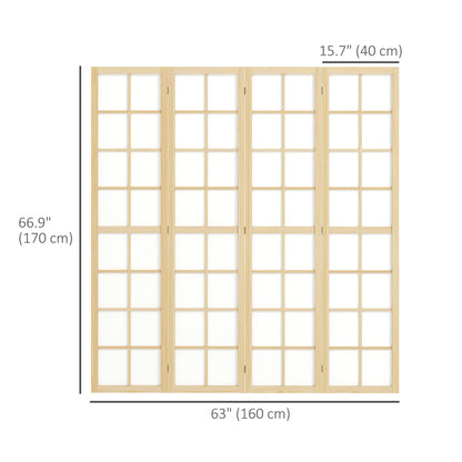 4 Panel Room Divider, 5.6 ft, Folding Partition for Home, Office, Bedroom Room Dividers at Gallery Canada