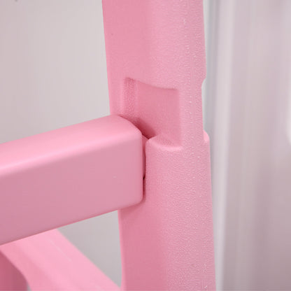 Toddler Kitchen Helper 2 Step Stool with Adjustable Height Platform and Safety Rail, Pink at Gallery Canada