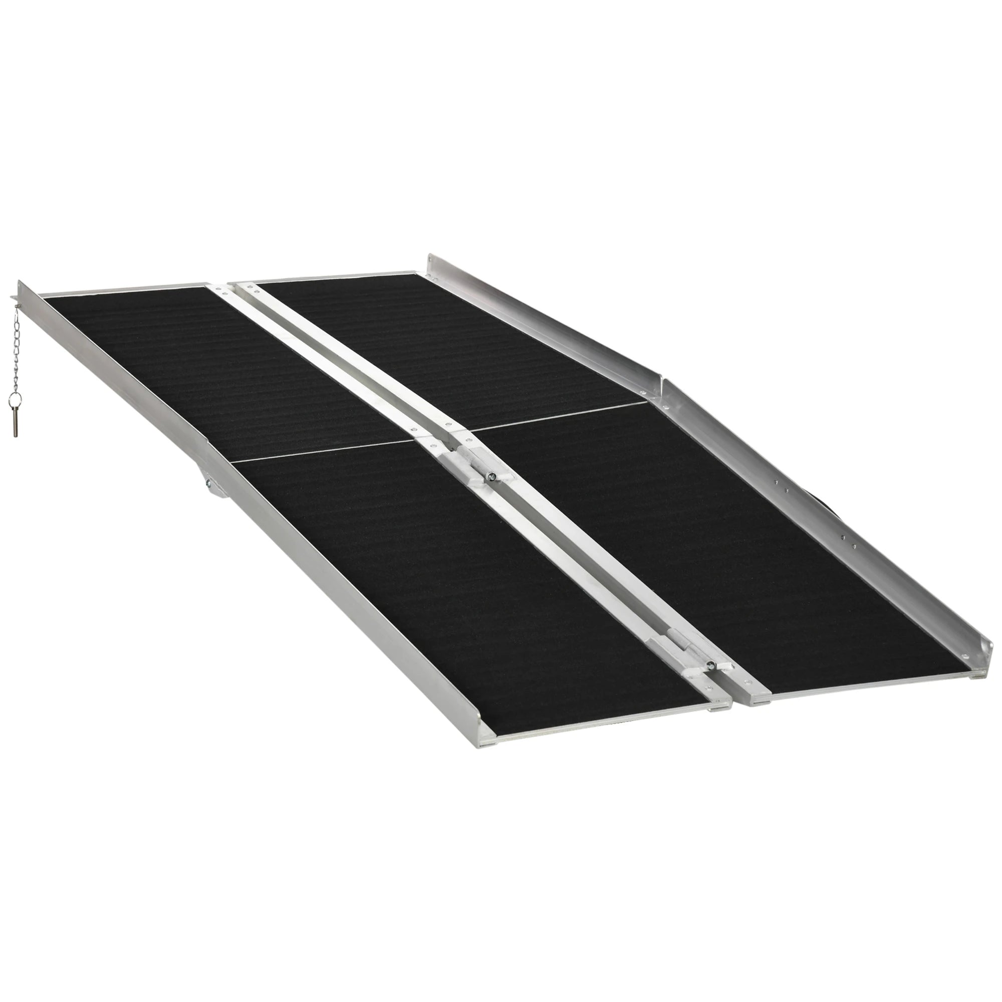 6ft Foldable Aluminum Wheelchair Ramp, Non-Skid, Portable Knee Walker & Wheelchair Ramps Silver and Black at Gallery Canada