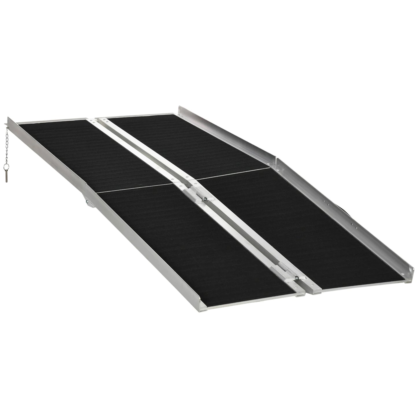 6ft Foldable Aluminum Wheelchair Ramp, Non-Skid, Portable Knee Walker & Wheelchair Ramps Silver and Black at Gallery Canada