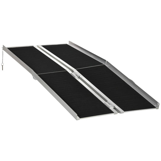 6ft Foldable Aluminum Wheelchair Ramp, Non-Skid, Portable Knee Walker & Wheelchair Ramps Silver and Black at Gallery Canada