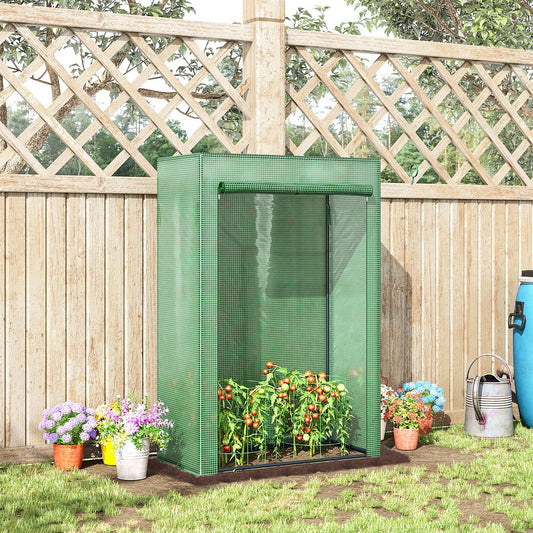 Outdoor Steel Walk-in Garden Greenhouse Plant Warm House w/ Roll up Door, PVC Cover, 40"L x 20"W x 59"H, Green - Gallery Canada