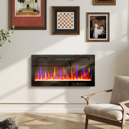 36 Inch Thin Electric Fireplace, Freestanding, Wall Mounted, Eco Mode Electric Fireplaces at Gallery Canada