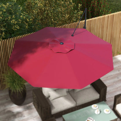 10 FT Cantilever Umbrella, Aluminum, 360° Rotation, Crank, Tilt, Cross Base, Red Cantilever Umbrellas at Gallery Canada